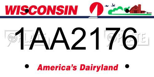 1AA2176 Wisconsin License Plate