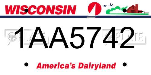 1AA5742 Wisconsin License Plate