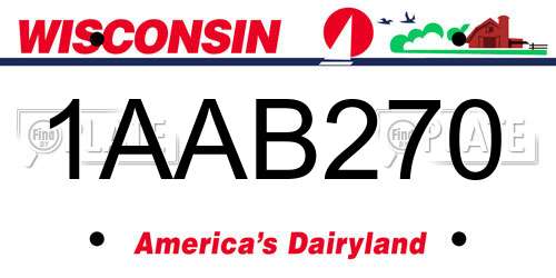 1AAB270 Wisconsin License Plate