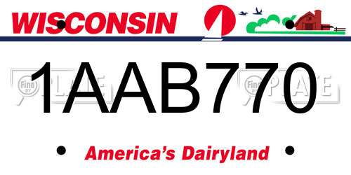 1AAB770 Wisconsin License Plate