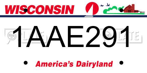 1AAE291 Wisconsin License Plate
