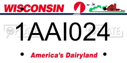 1AAI024 Wisconsin License Plate