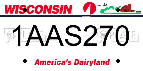 1AAS270 Wisconsin License Plate
