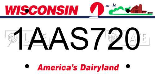 1AAS720 Wisconsin License Plate