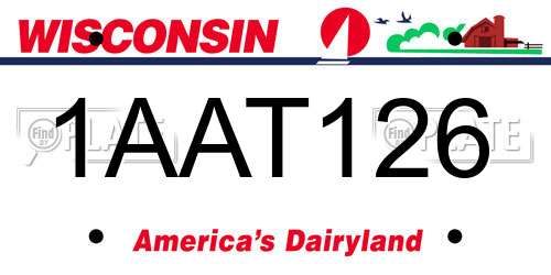 1AAT126 Wisconsin License Plate