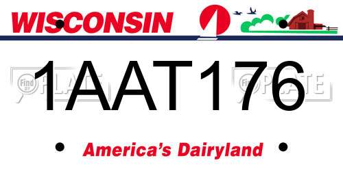 1AAT176 Wisconsin License Plate