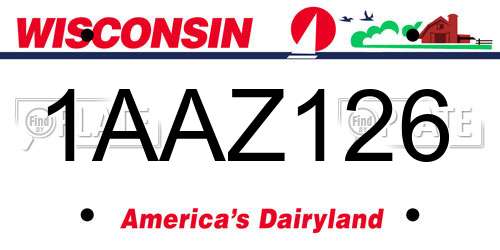 1AAZ126 Wisconsin License Plate