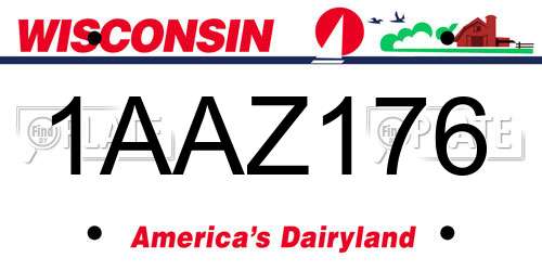 1AAZ176 Wisconsin License Plate