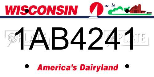 1AB4241 Wisconsin License Plate