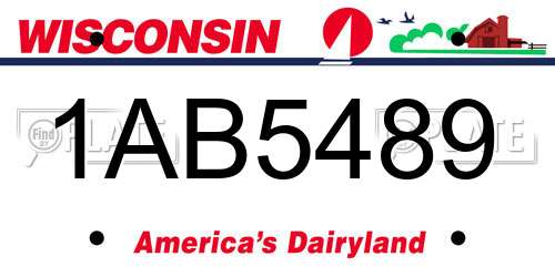 1AB5489 Wisconsin License Plate