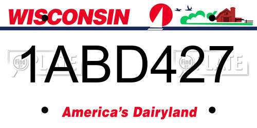 1ABD427 Wisconsin License Plate