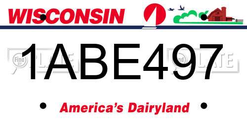 1ABE497 Wisconsin License Plate