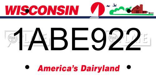 1ABE922 Wisconsin License Plate