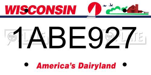 1ABE927 Wisconsin License Plate