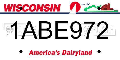 1ABE972 Wisconsin License Plate