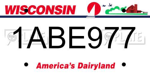 1ABE977 Wisconsin License Plate