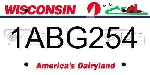 1ABG254 Wisconsin License Plate