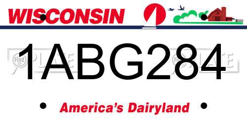 1ABG284 Wisconsin License Plate
