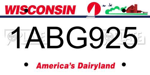 1ABG925 Wisconsin License Plate