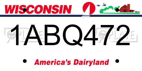 1ABQ472 Wisconsin License Plate