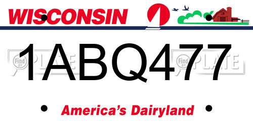 1ABQ477 Wisconsin License Plate
