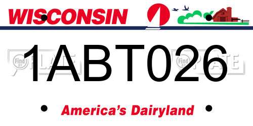 1ABT026 Wisconsin License Plate
