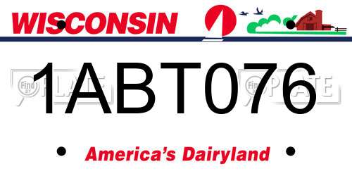 1ABT076 Wisconsin License Plate