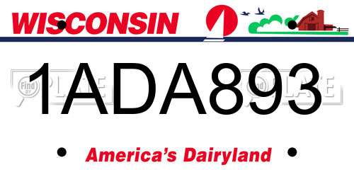 1ADA893 Wisconsin License Plate