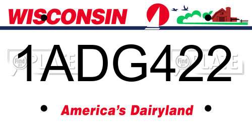 1ADG422 Wisconsin License Plate