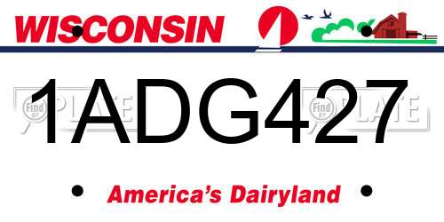 1ADG427 Wisconsin License Plate