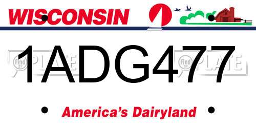 1ADG477 Wisconsin License Plate