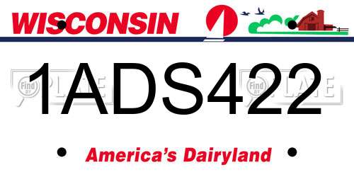 1ADS422 Wisconsin License Plate