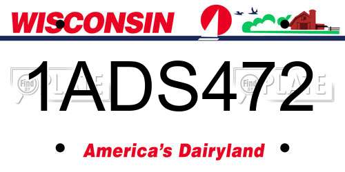 1ADS472 Wisconsin License Plate