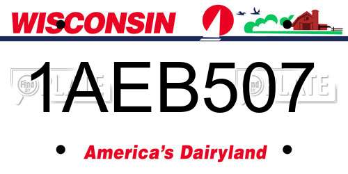 1AEB507 Wisconsin License Plate