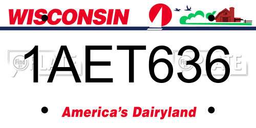1AET636 Wisconsin License Plate