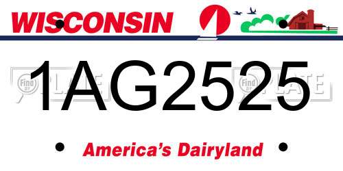 1AG2525 Wisconsin License Plate