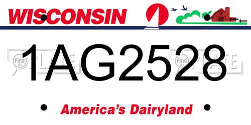 1AG2528 Wisconsin License Plate