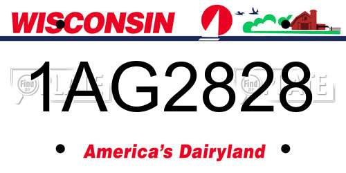 1AG2828 Wisconsin License Plate