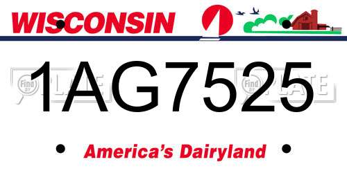 1AG7525 Wisconsin License Plate