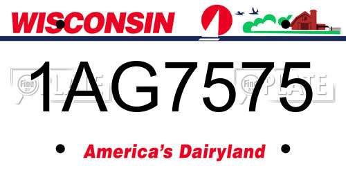 1AG7575 Wisconsin License Plate