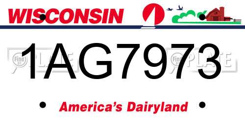 1AG7973 Wisconsin License Plate