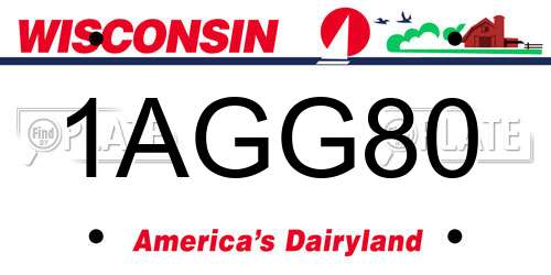 1AGG80 Wisconsin License Plate