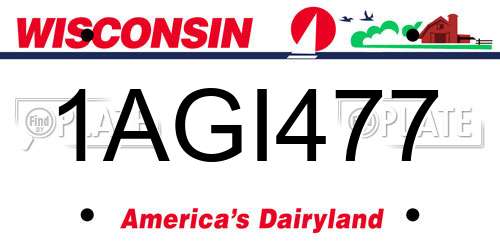 1AGI477 Wisconsin License Plate