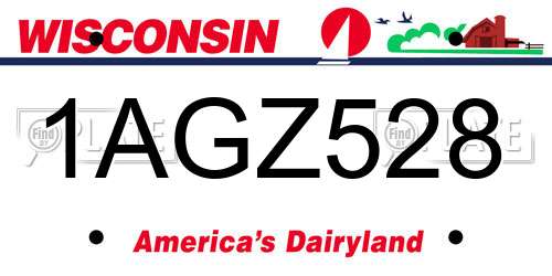 1AGZ528 Wisconsin License Plate