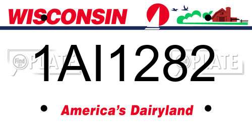 1AI1282 Wisconsin License Plate