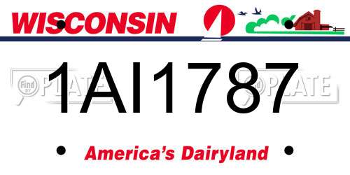 1AI1787 Wisconsin License Plate