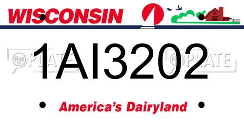 1AI3202 Wisconsin License Plate