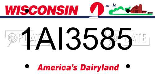 1AI3585 Wisconsin License Plate