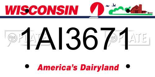 1AI3671 Wisconsin License Plate