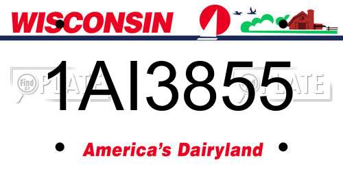 1AI3855 Wisconsin License Plate